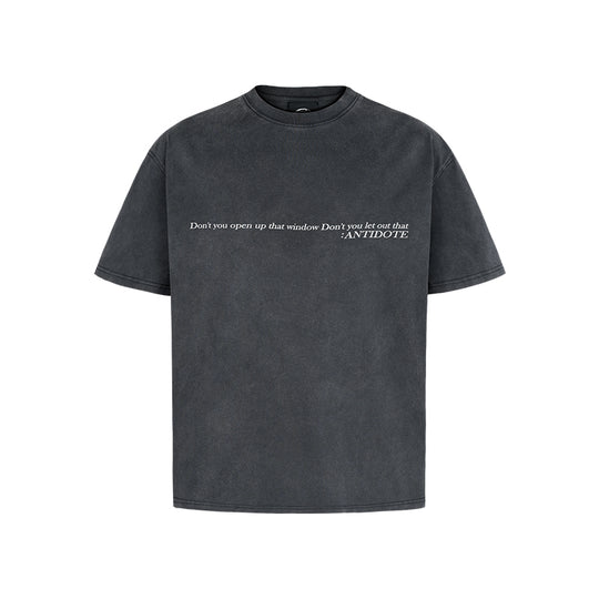 ANTIDOTE Slogan Washed Letter Print Tee