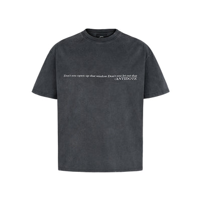ANTIDOTE Slogan Washed Letter Print Tee