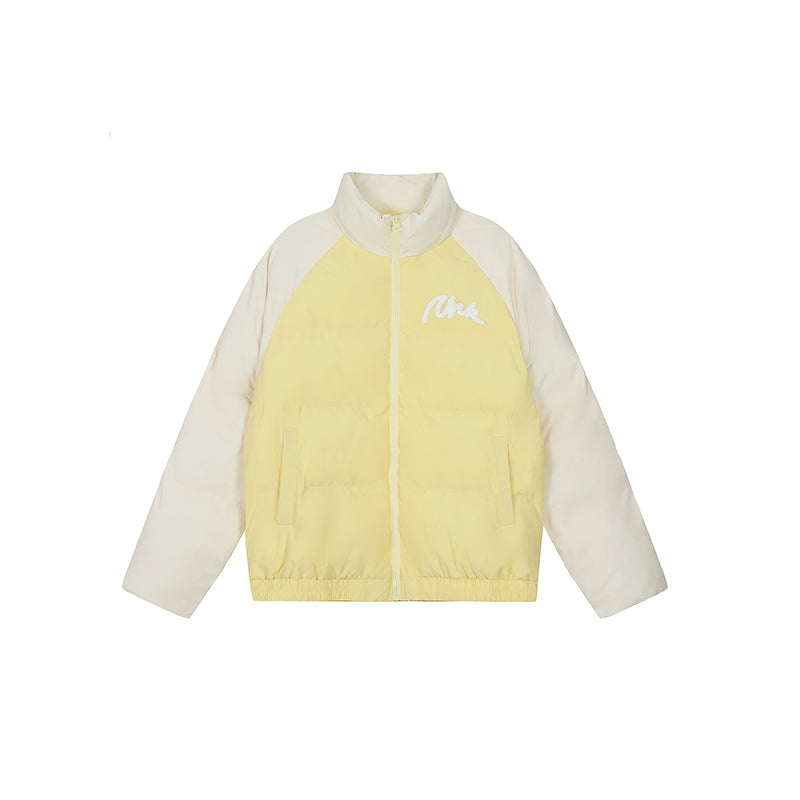 Achock Letter Printed Raglan Sleeve Warm Jacket