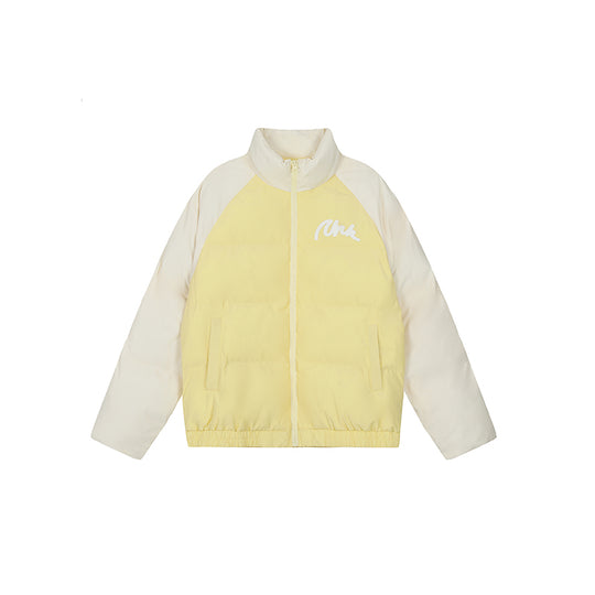 Achock Letter Printed Raglan Sleeve Warm Jacket