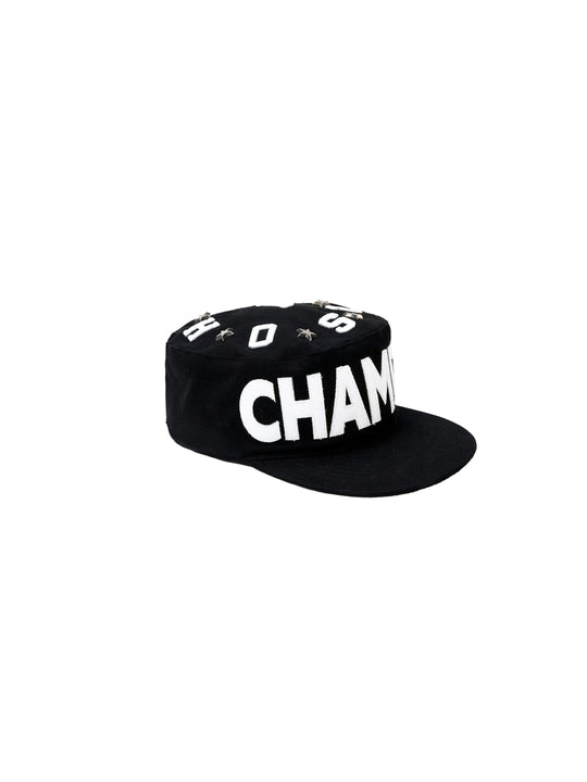 LIBERAFIT Star Studded Patch Embroidered Pillbox Cap | Face 3 Face