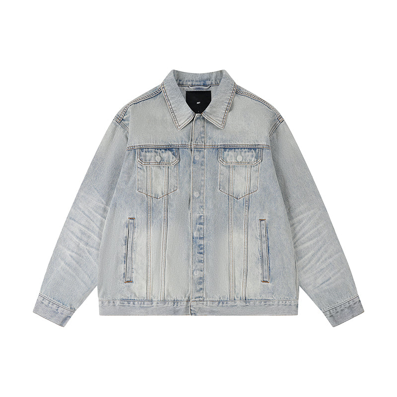 1807 Still Going Vintage Print Wash Denim Jacket | Face 3 Face