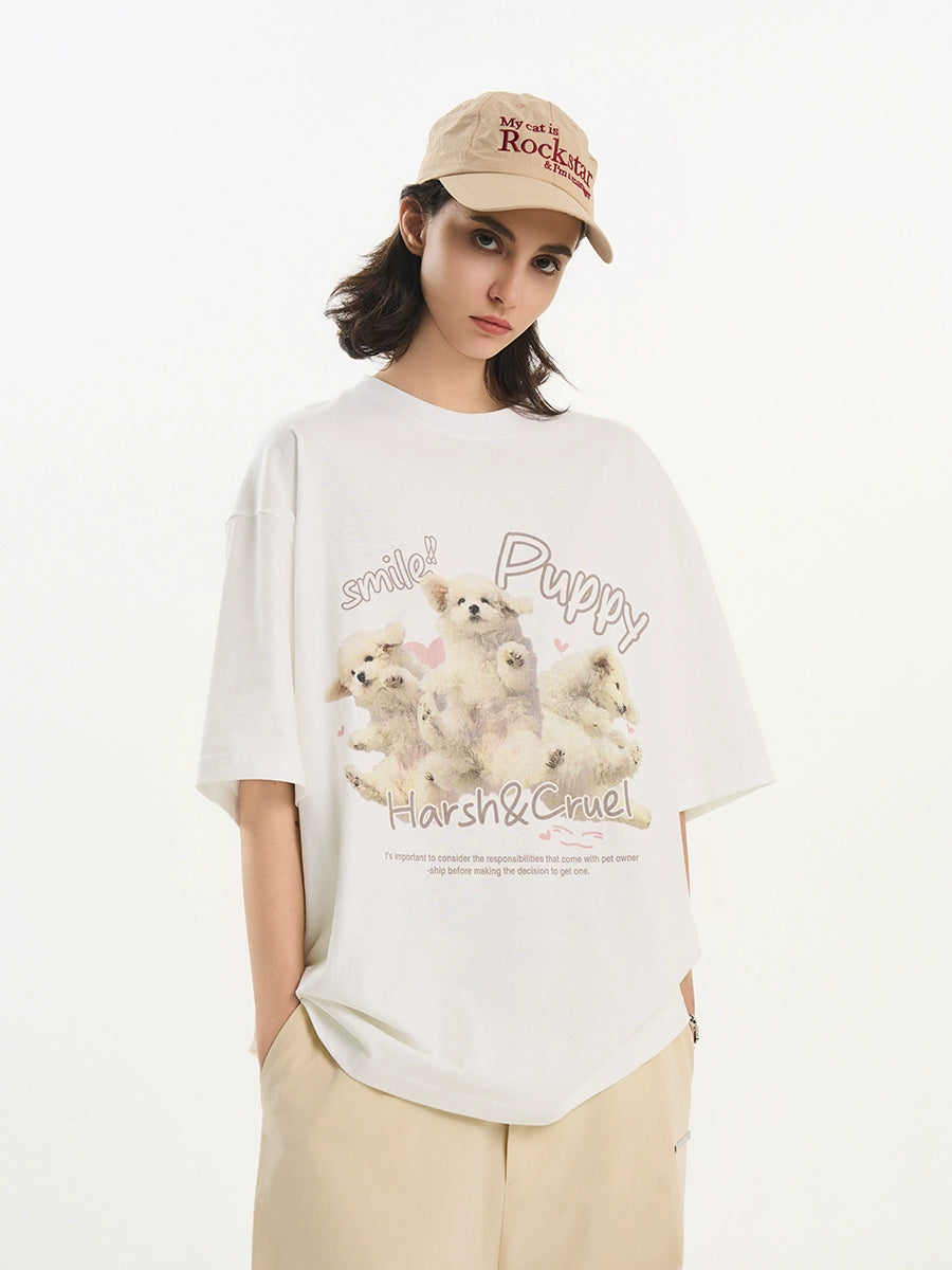 Harsh and Cruel Cute Puppy Print Tee