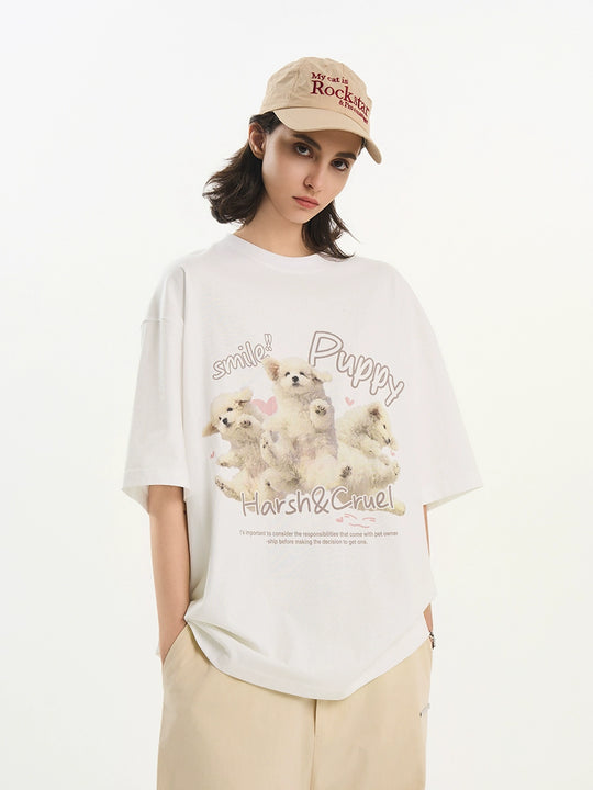 Harsh and Cruel Cute Puppy Print Tee