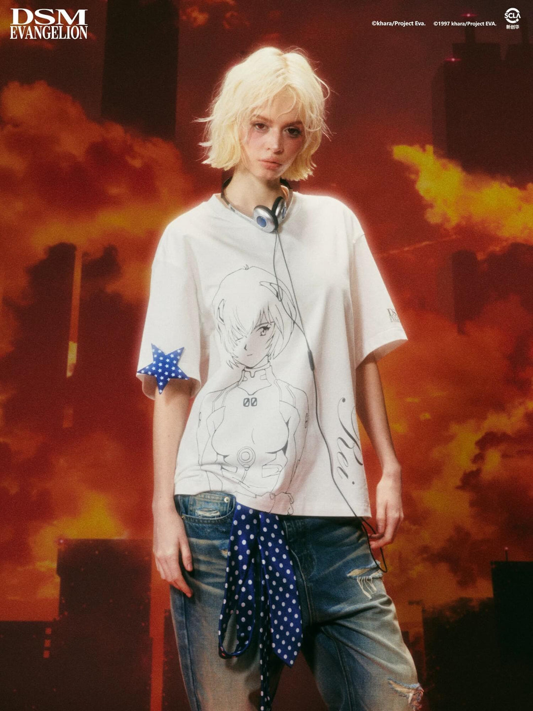 DSM x EVA Character Graphic Print Short Sleeve Tee