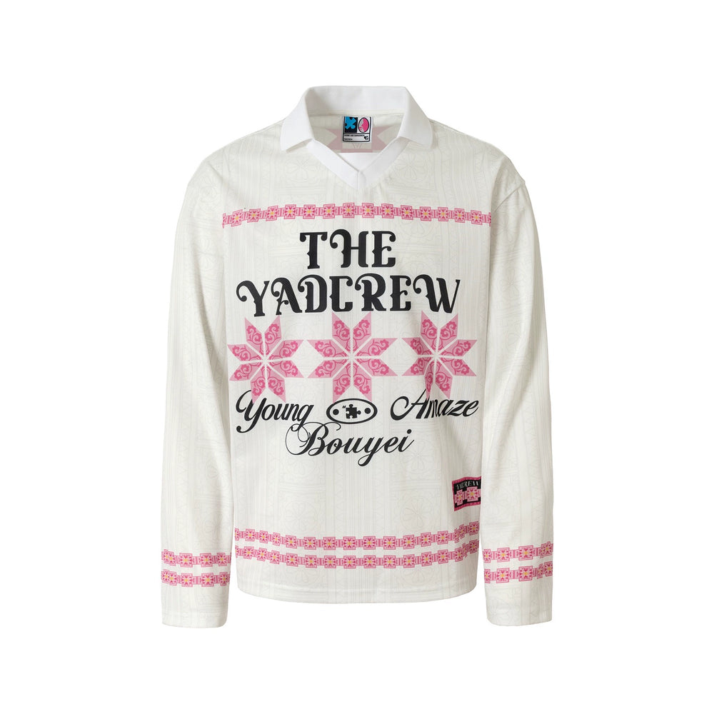 YADcrew Ethnic Pattern Long Sleeve Polo Jersey | Face 3 Face