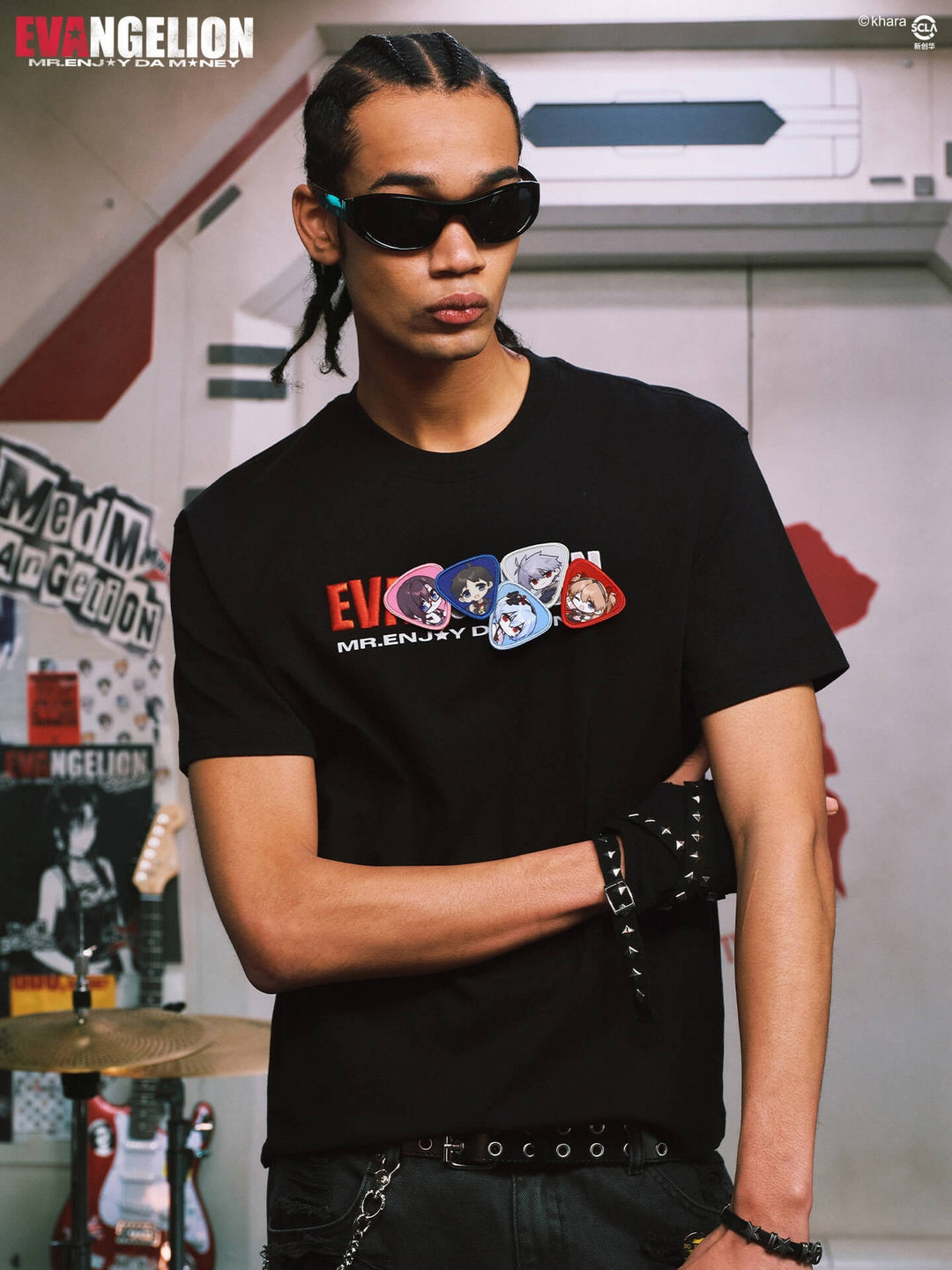 MEDM x EVA NEVER END Cute Character Velcro Patch Tee | Face 3 Face