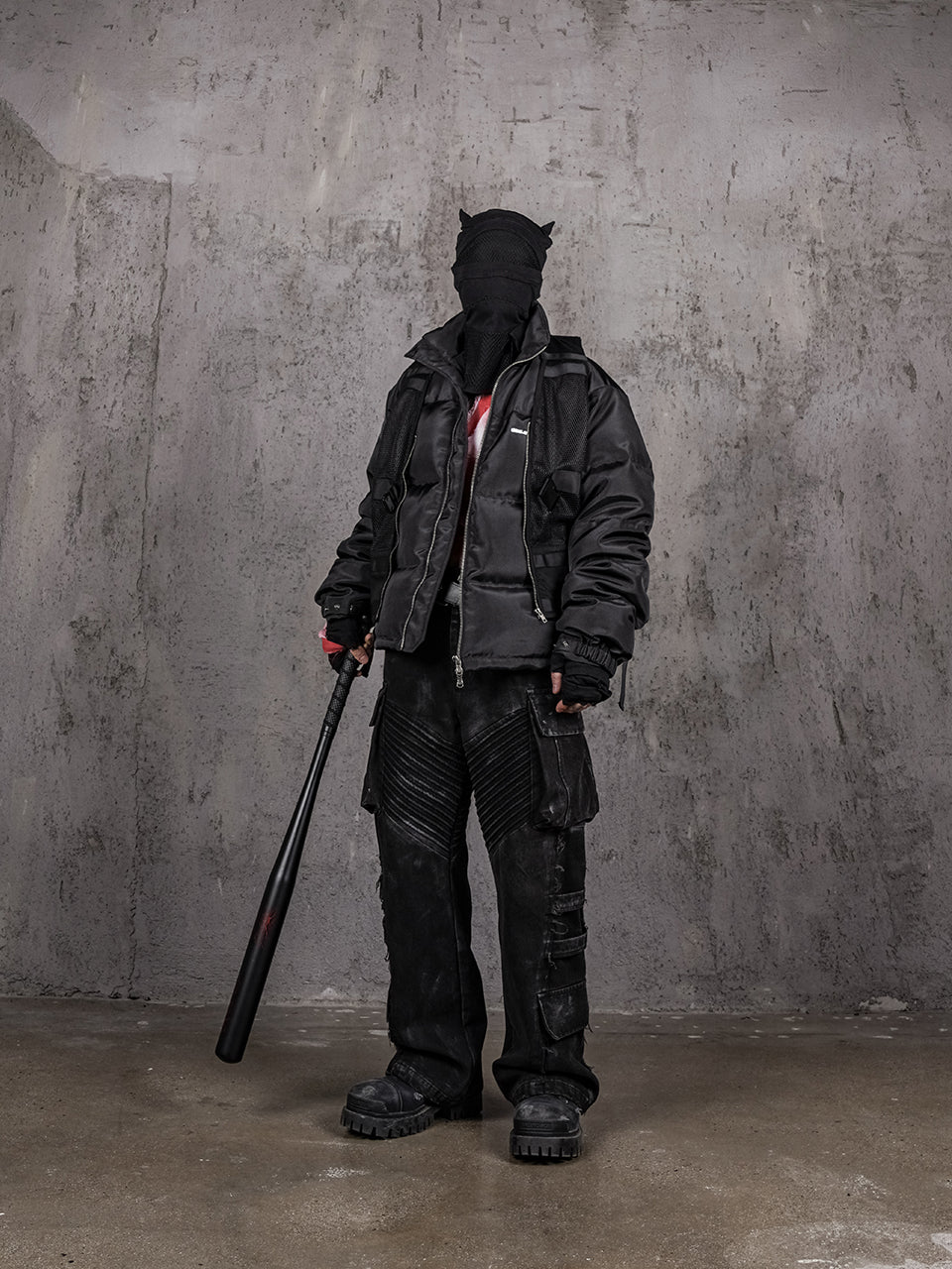 UNDERWATER Aged Deconstructed Multi Pocket Flared Cargo Jeans | Face 3 Face