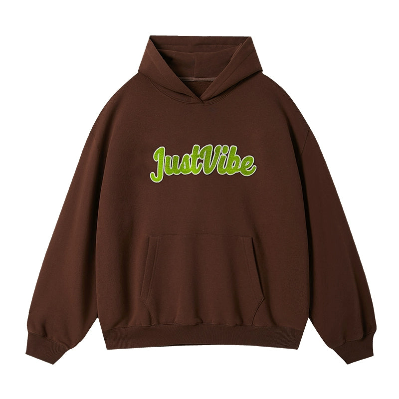 JUST VIBE Terry Embroidered Logo Hoodie | Face 3 Face