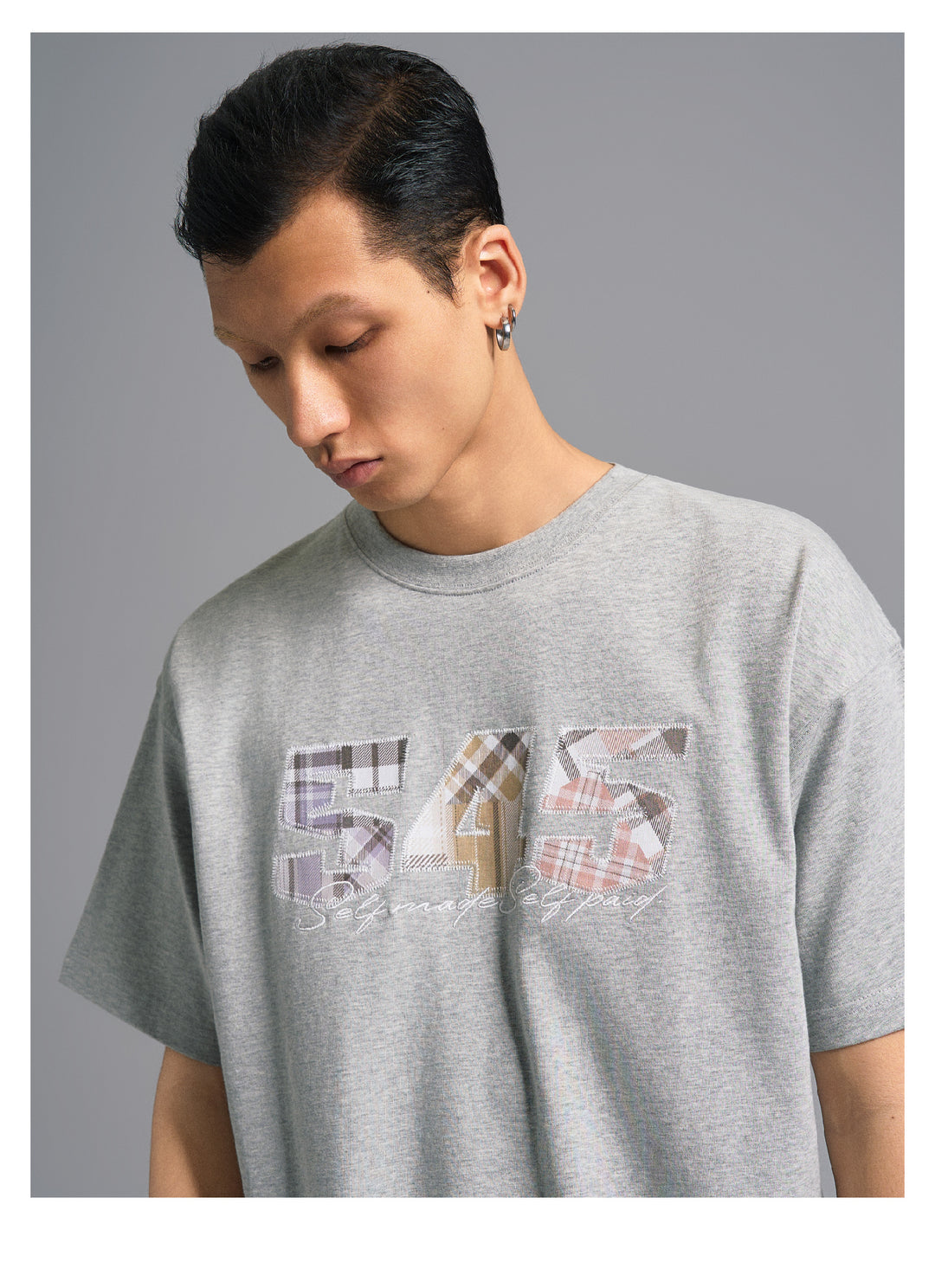 S45 Plaid Logo Patch Embroidery Tee | Face 3 Face