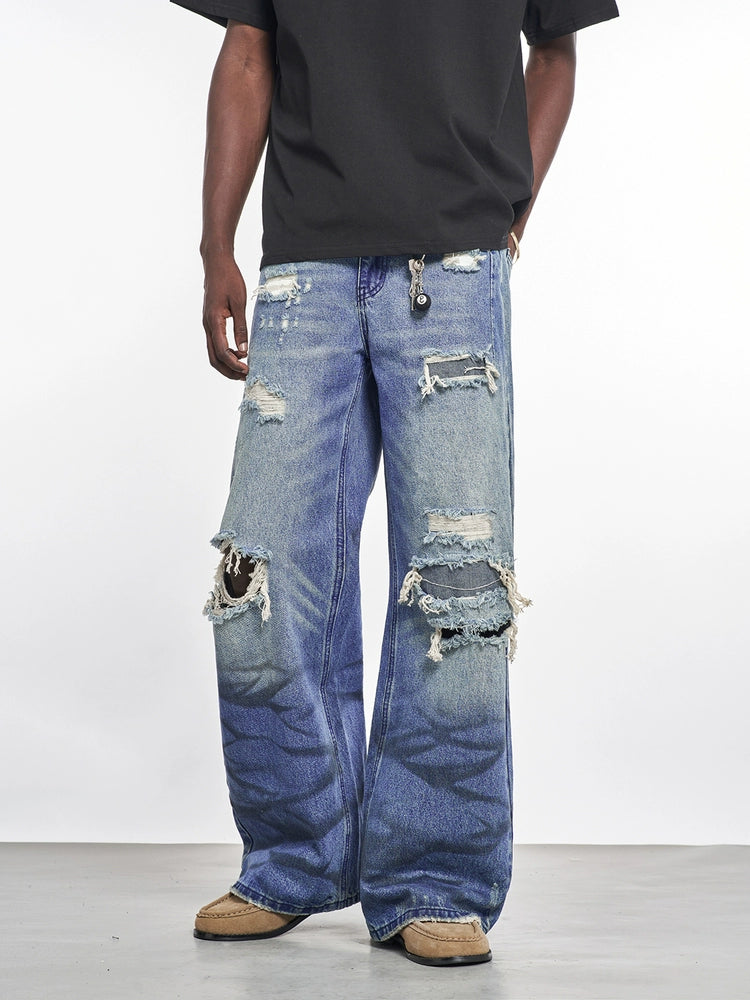 F3F Select Destroyed Washed Large Hole Jeans | Face 3 Face