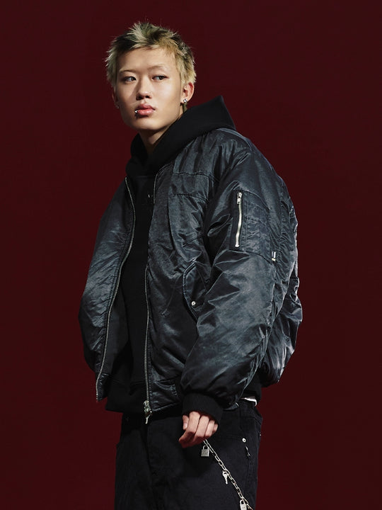 Remedy Pleated Back Design MA-1 Bomber Jacket | Face 3 Face