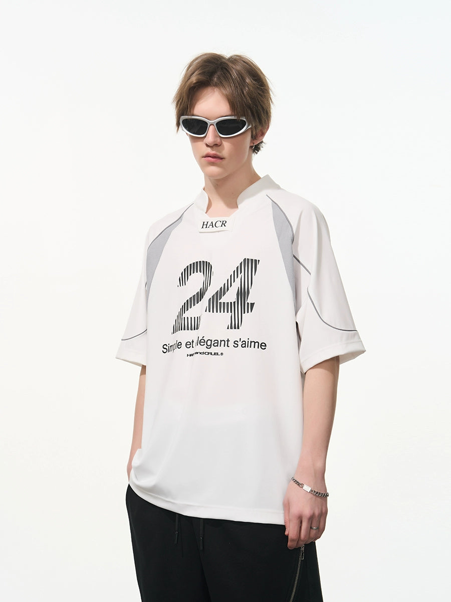 Harsh and Cruel Structure Spliced Racing Tee