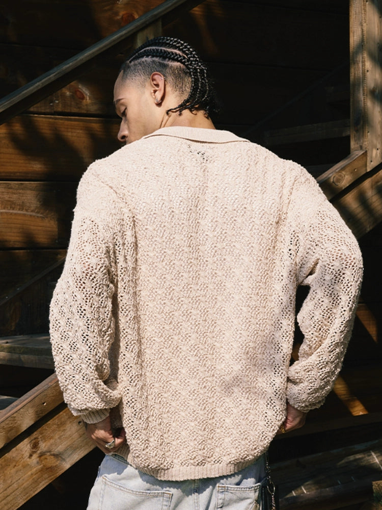 Remedy Mesh Polo Knit Sweater | Face 3 Face