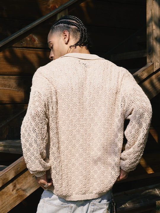 Remedy Mesh Polo Knit Sweater | Face 3 Face