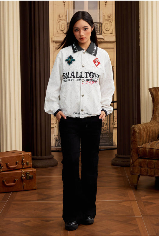 Small Town Kid All Over Ethnic Pattern Coach Jacket | Face 3 Face