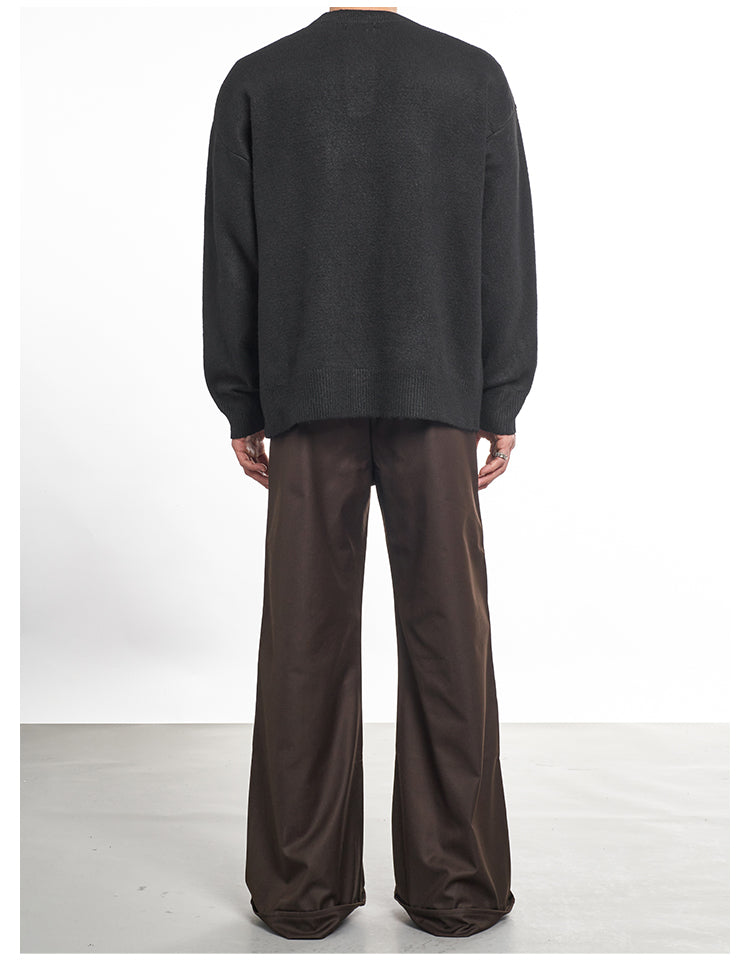 F3F Select Folded Leg Pleated Flared Suit Pants | Face 3 Face