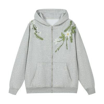 Harsh and Cruel Floral Garland Wreath Embroidered Hoodie | Face 3 Face