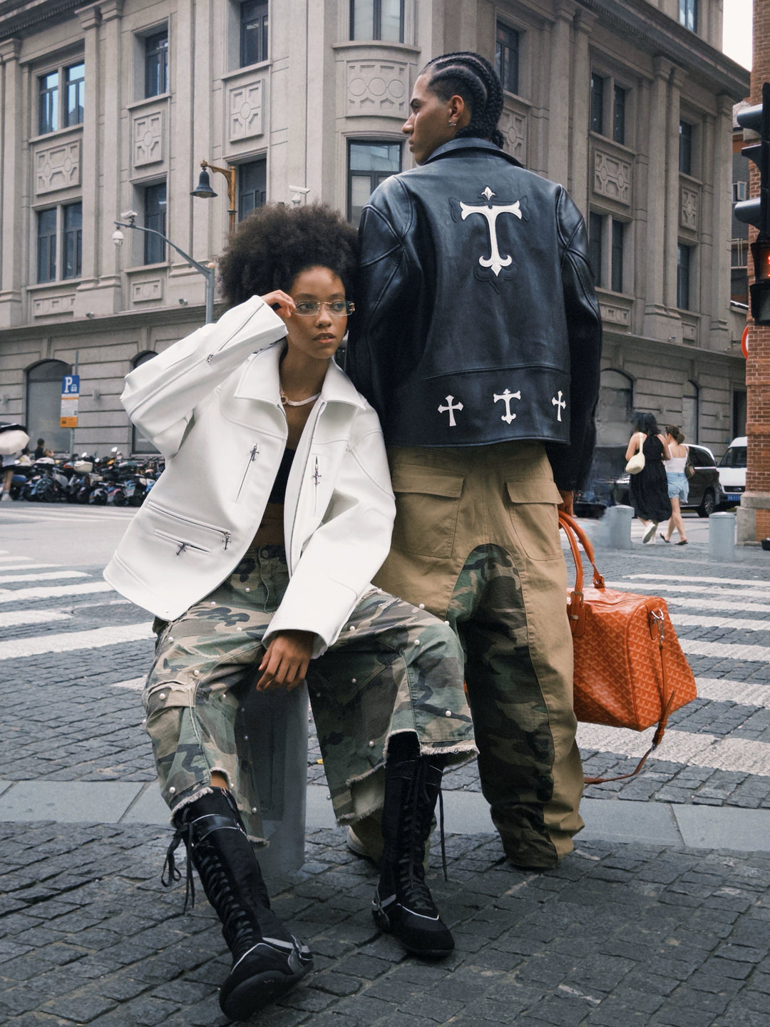 STEEPC Two Tone Leather Racing Jacket | Face 3 Face