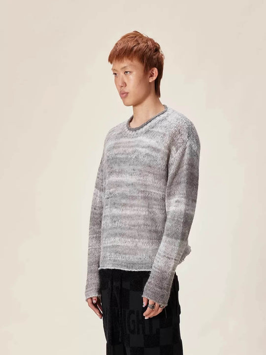EVILKNIGHT(EK) Gradient Striped Knit Sweater | Face 3 Face
