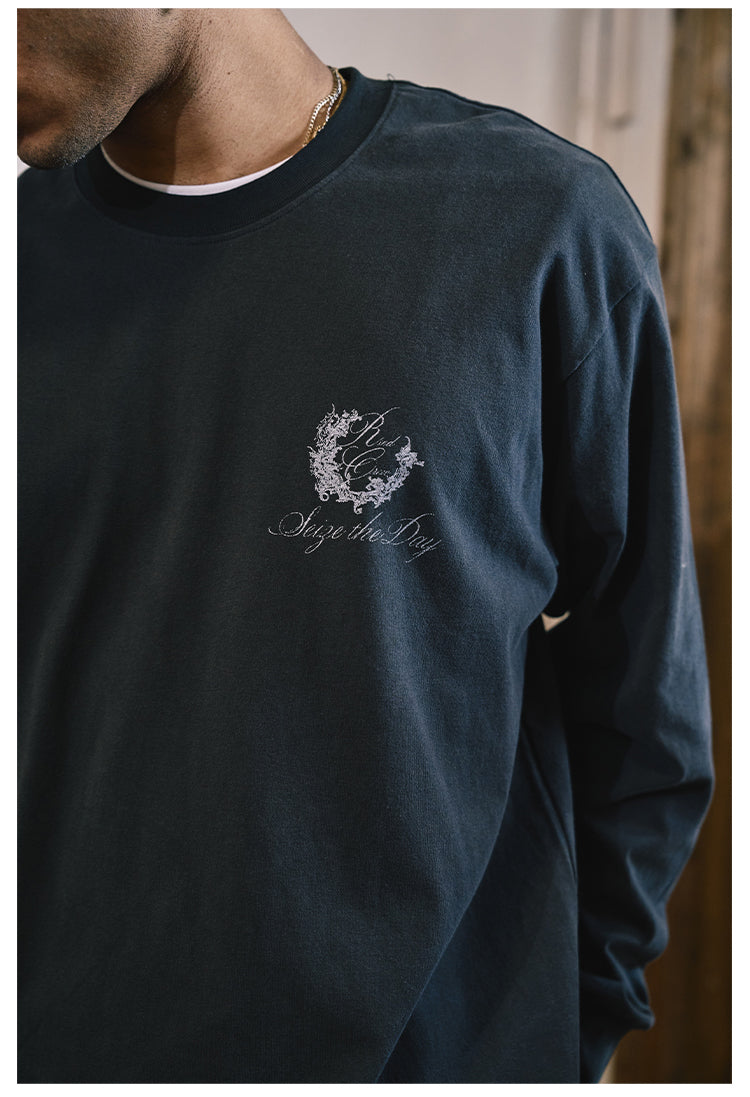 Remedy Wax Seal Handwritten Letter Print Long Sleeve Tee | Face 3 Face