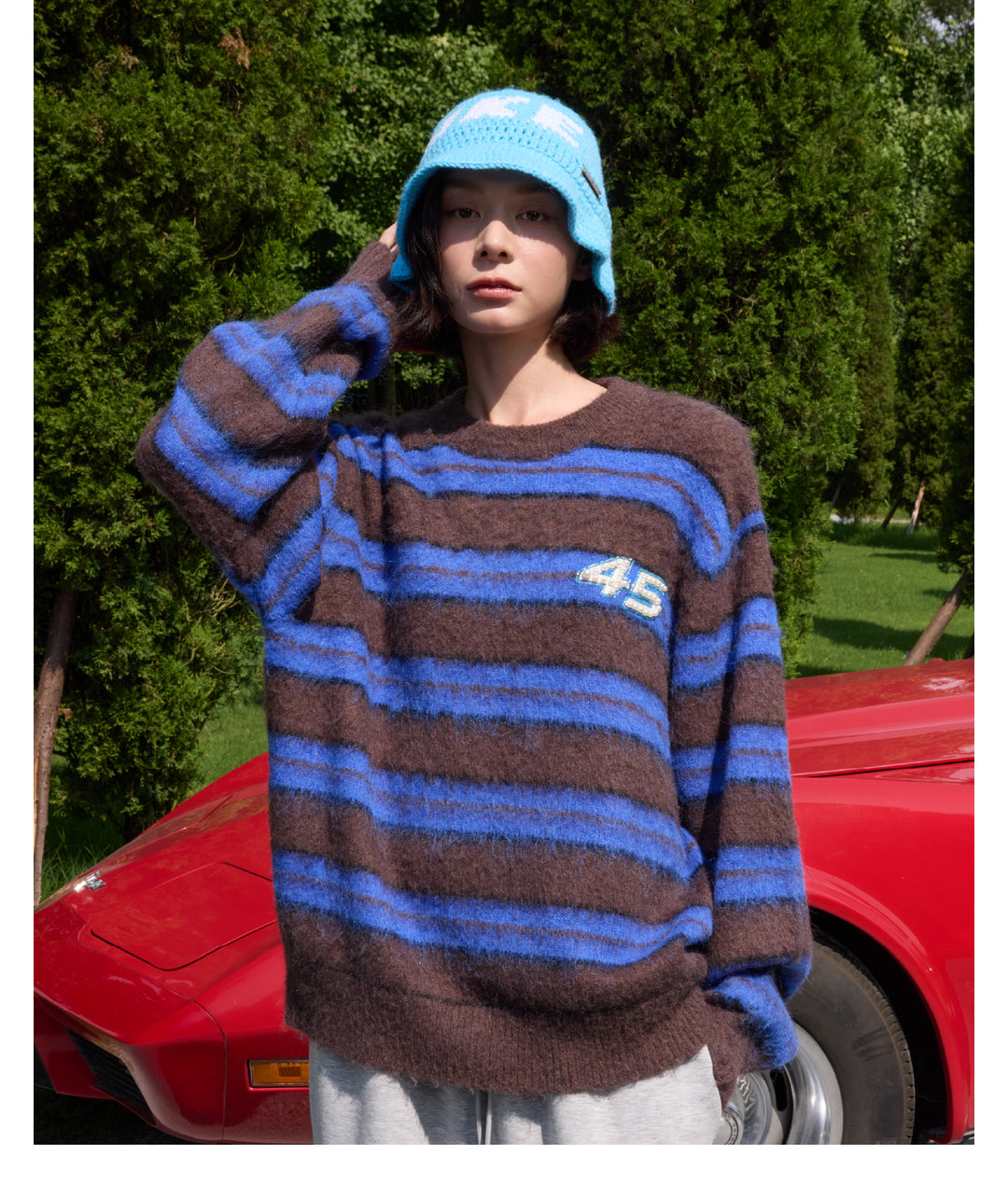 S45 Striped Pearl Brushed Knit Sweater | Face 3 Face