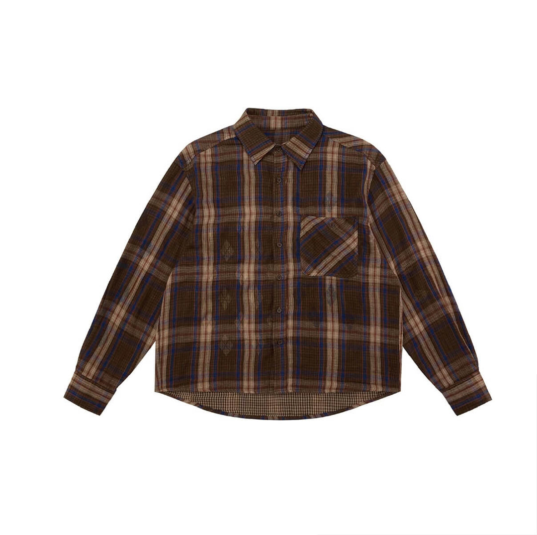 EVILKNIGHT(EK) Reversible Checkered Long Sleeve Shirt | Face 3 Face