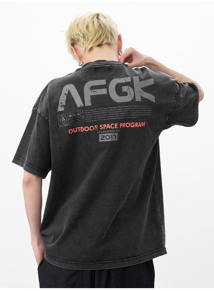 AFGK Vintage Print Washed Tee | Face 3 Face