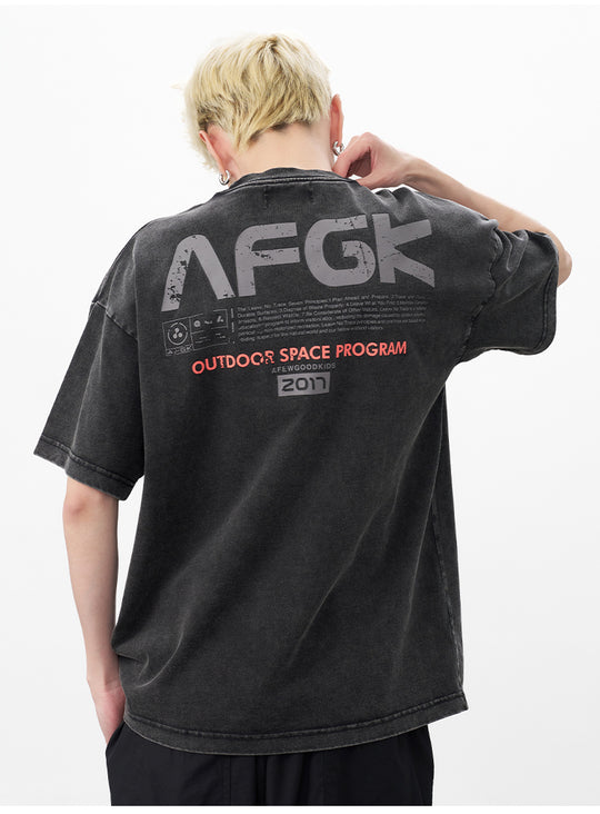 AFGK Vintage Print Washed Tee | Face 3 Face