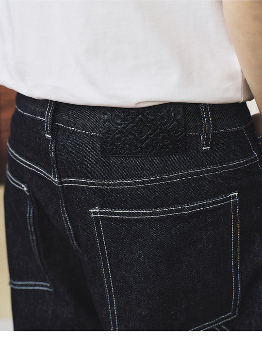 MEDM Star Studded Double Knee Baggy Jeans | Face 3 Face