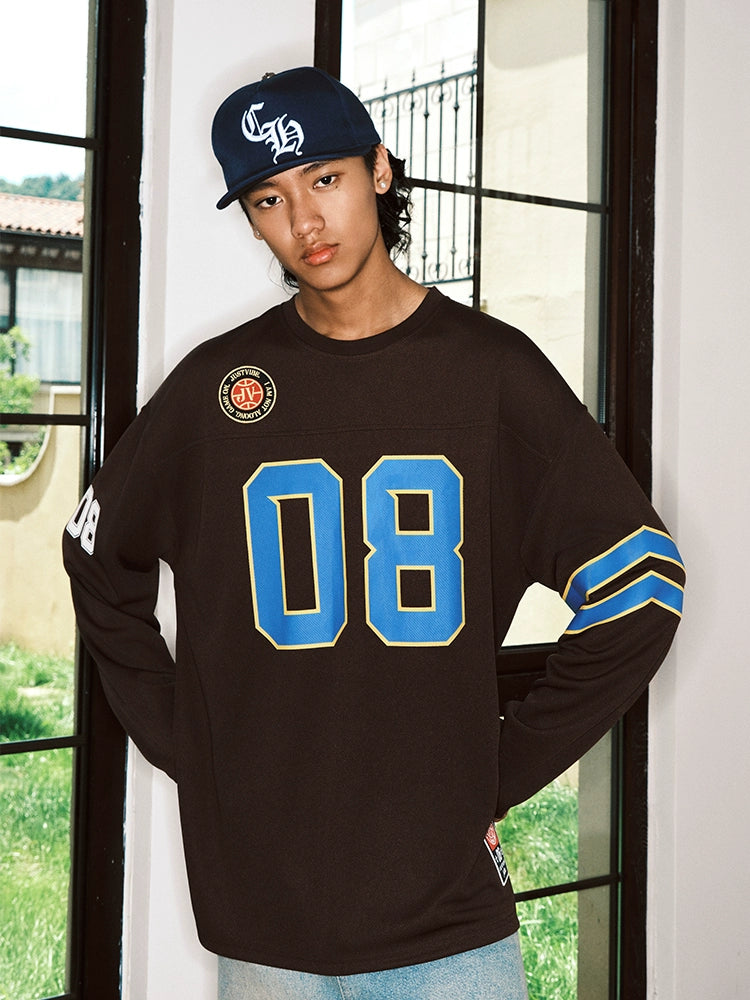 JUST VIBE Patchwork Long Sleeve Hockey Jersey Tee | Face 3 Face