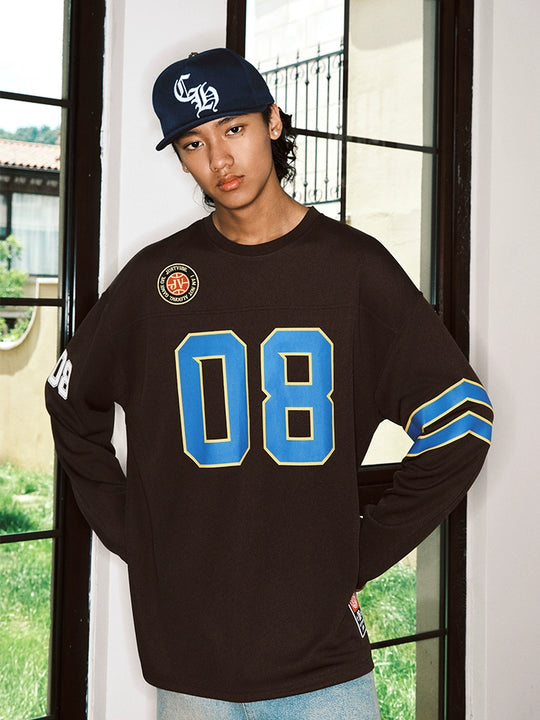 JUST VIBE Patchwork Long Sleeve Hockey Jersey Tee | Face 3 Face