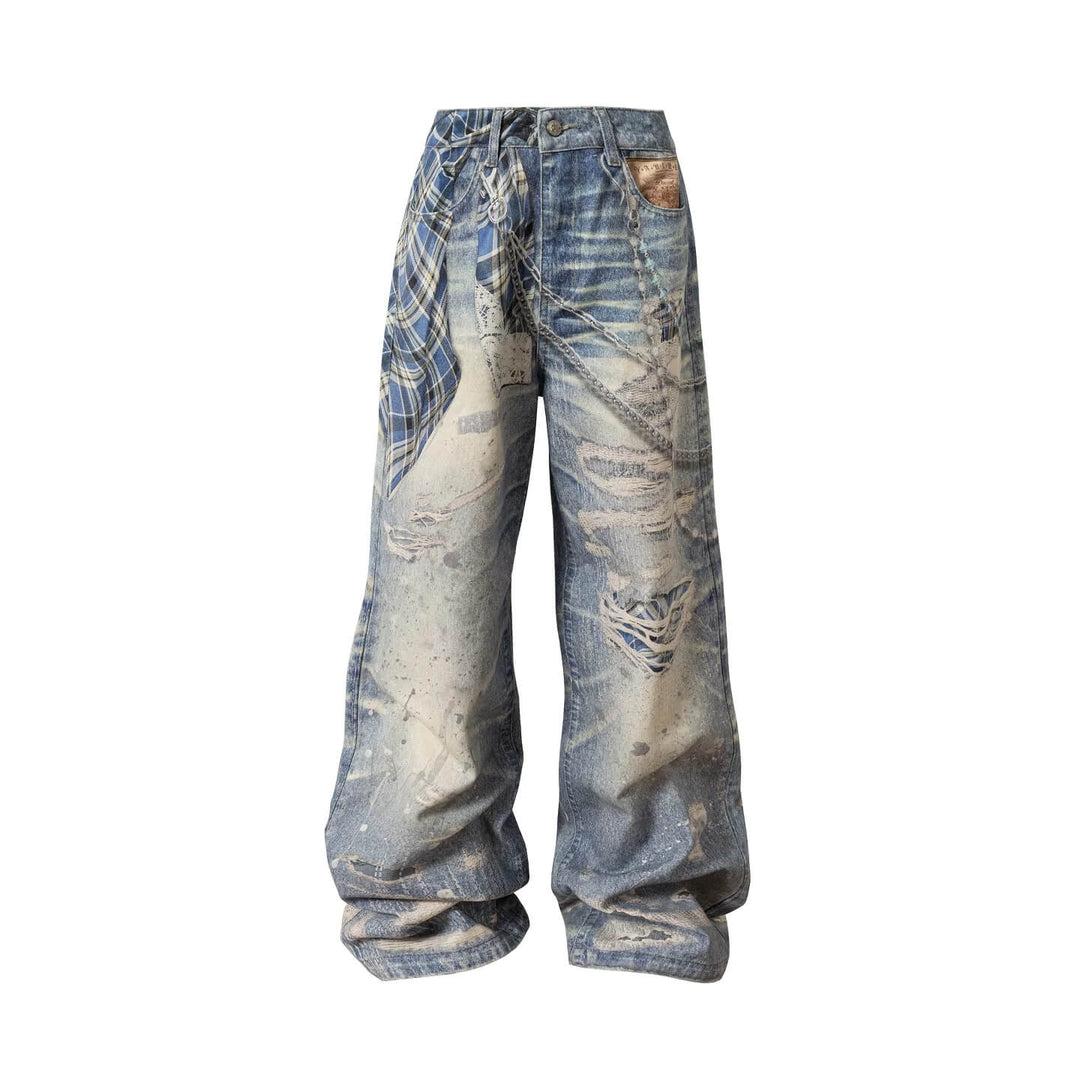 YADcrew Twisted Check Shirt 3D Digital Print Jeans | Face 3 Face