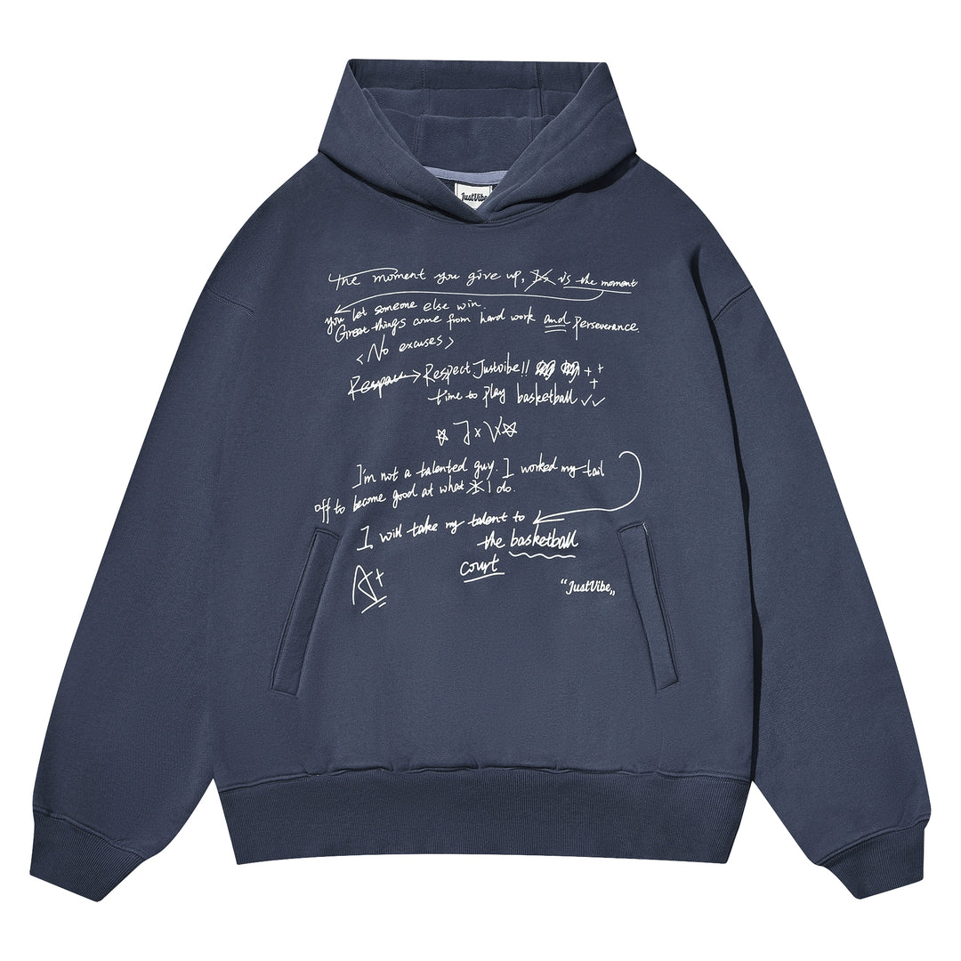 JUST VIBE Letter Print Hoodie | Face 3 Face