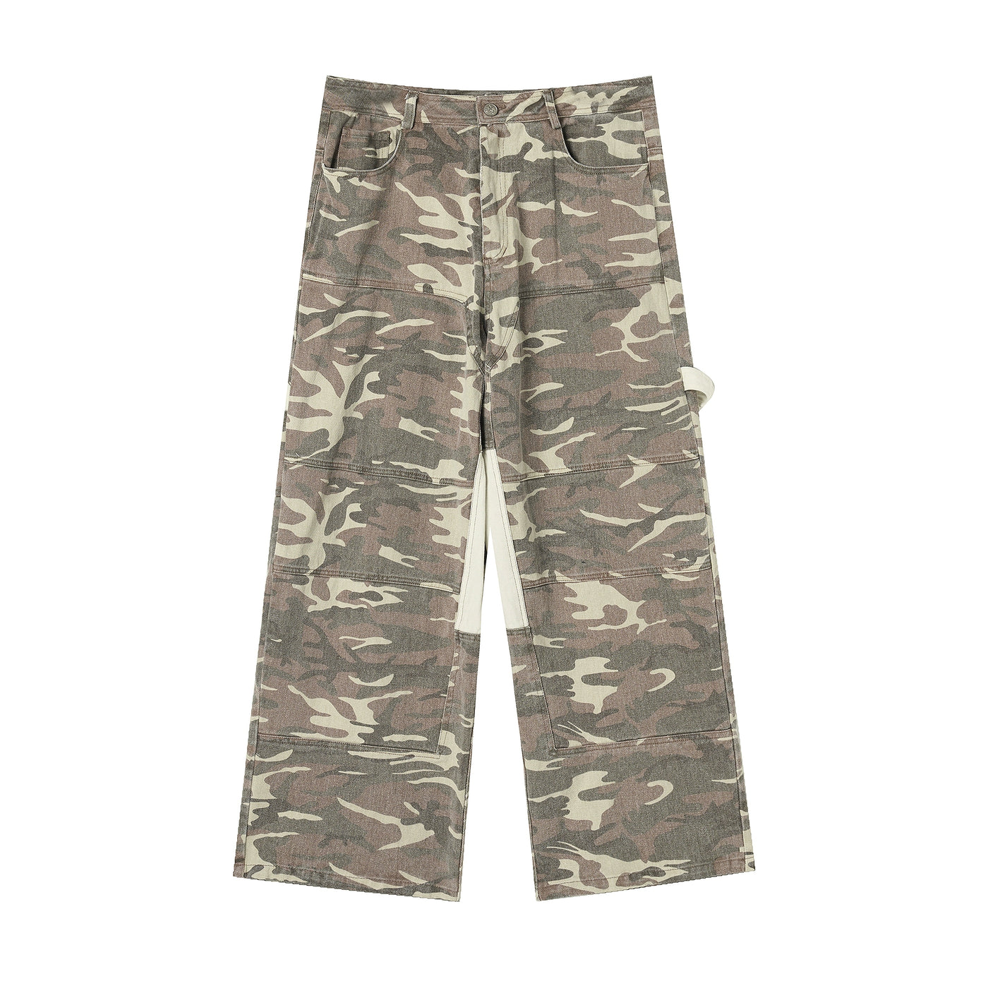 JHYQ Blocking Patchwork Pocket Design Camouflage Work Pants | Face 3 Face