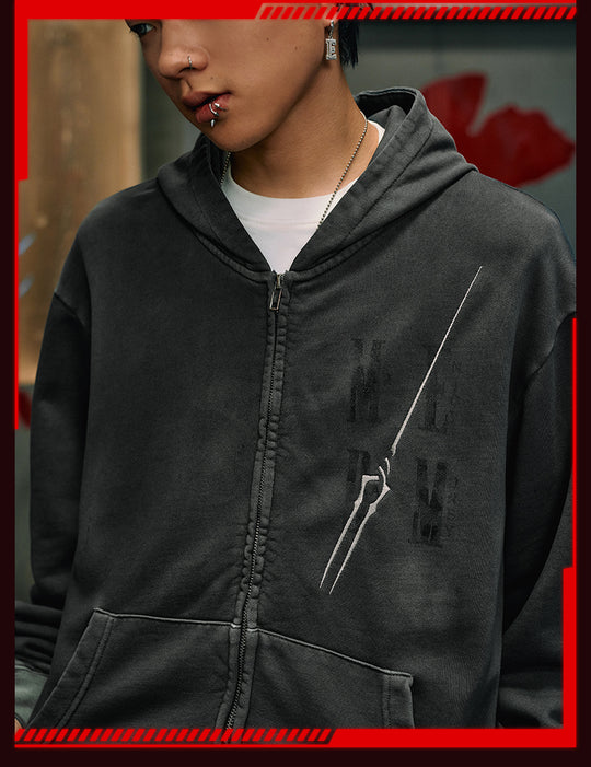 MEDM x EVA Evangelion Washed Zip-Up Hoodie | Face 3 Face