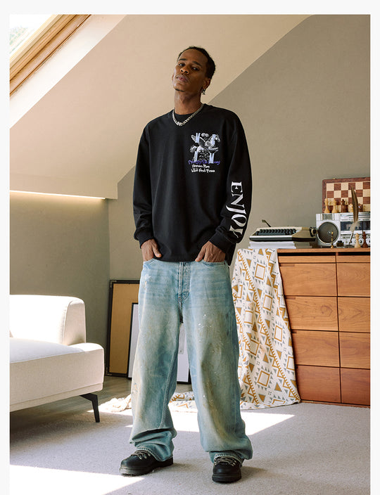 MEDM Pegasus and Rose Logo Long Sleeve Tee | Face 3 Face