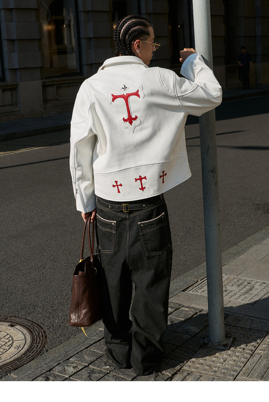 STEEPC Two Tone Leather Racing Jacket | Face 3 Face