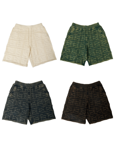 EVILKNIGHT(EK) Custom Logo Texture Knit Shorts | Face 3 Face