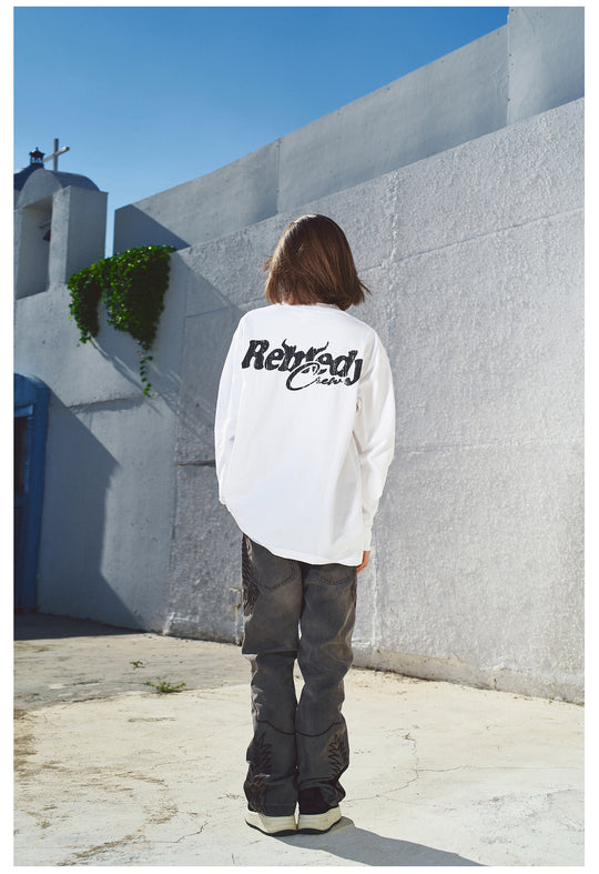 Remedy Cracked Logo Print Long Sleeve Tee | Face 3 Face