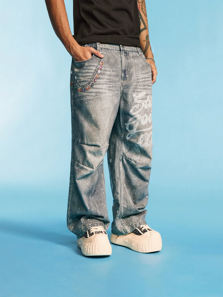 1807 SWAROVSKI Crystal Washed Jeans | Face 3 Face
