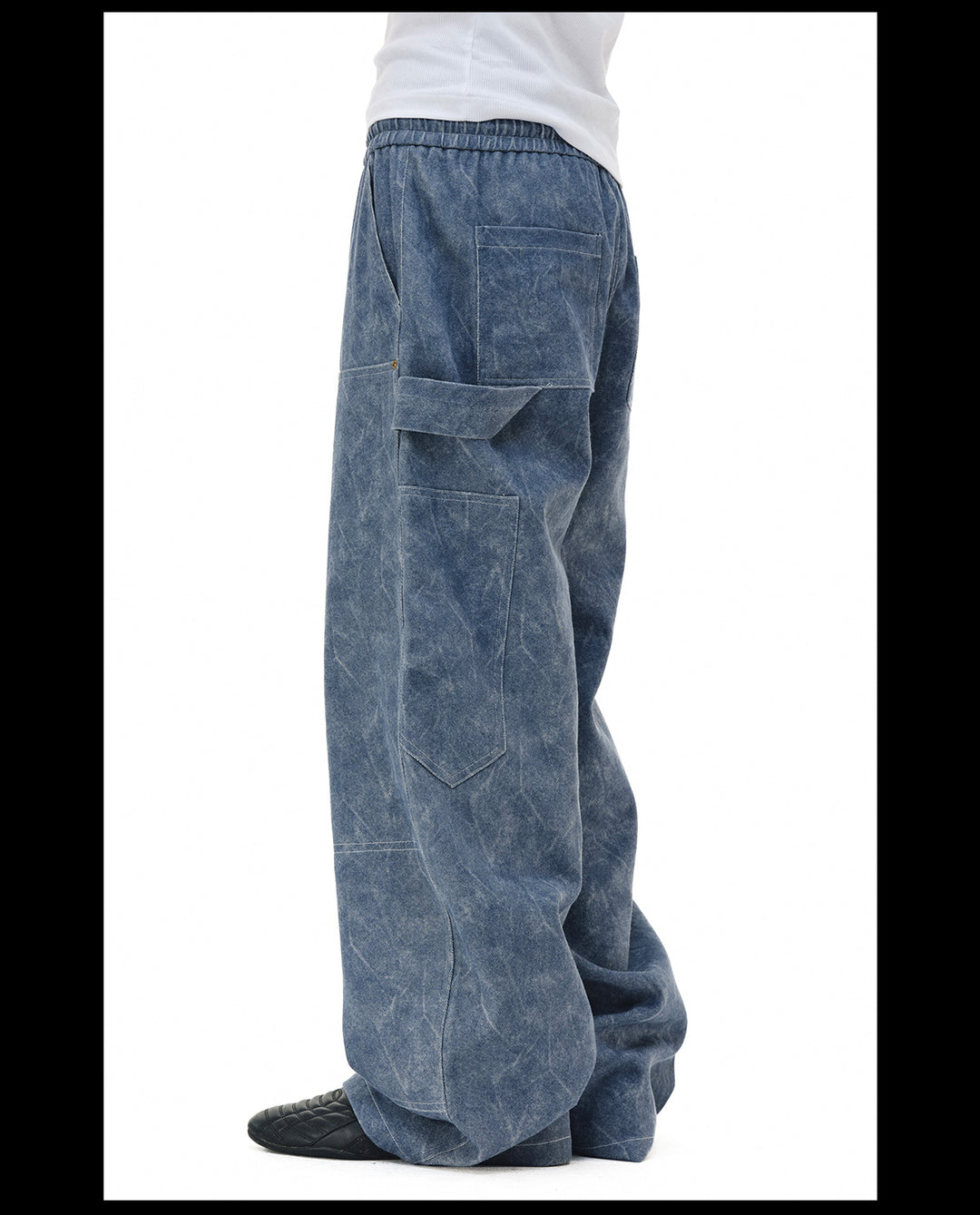 NOVACAM Double Knee Drawstring Baggy Pants | Face 3 Face