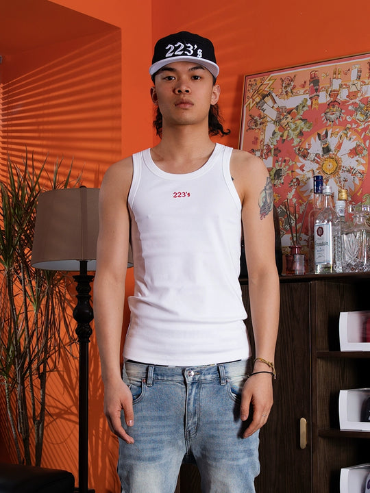 TGFCLUB 223 Logo Embroidered Slim Tank Top | Face 3 Face