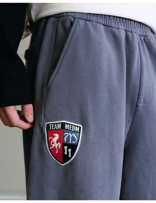 MEDM Embroidered Patch Washed Baggy Sweatpants | Face 3 Face