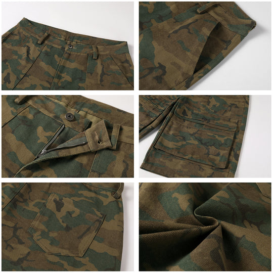 NOVACAM Camouflage & Black Baggy Work Cargo Shorts | Face 3 Face