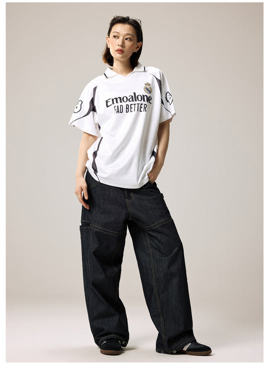 Remedy Emoalone Print Inspired Soccer Jersey Polo Shirt | Face 3 Face