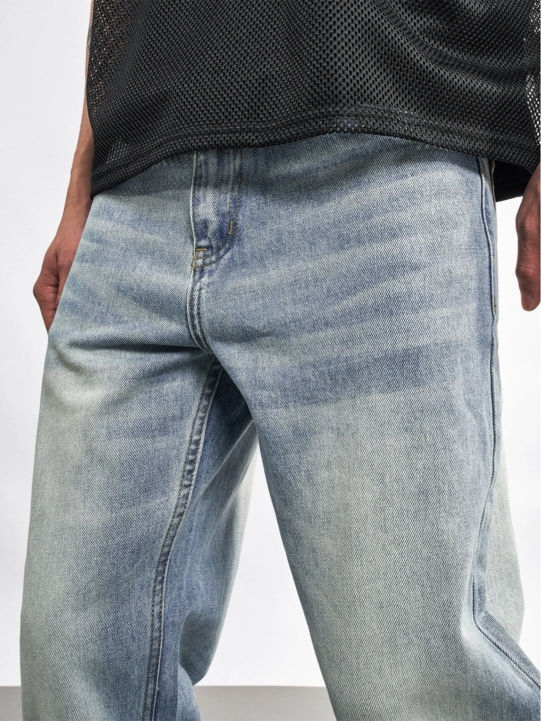 F3F Select Washed Whisker Light Blue Jeans | Face 3 Face