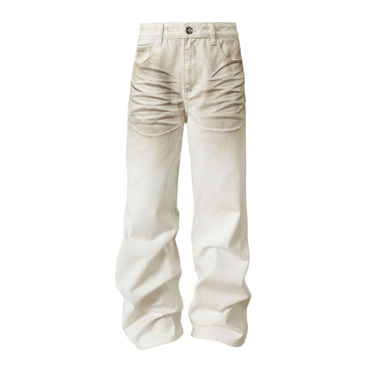 YADcrew White 3D Whisker Washed Jeans | Face 3 Face