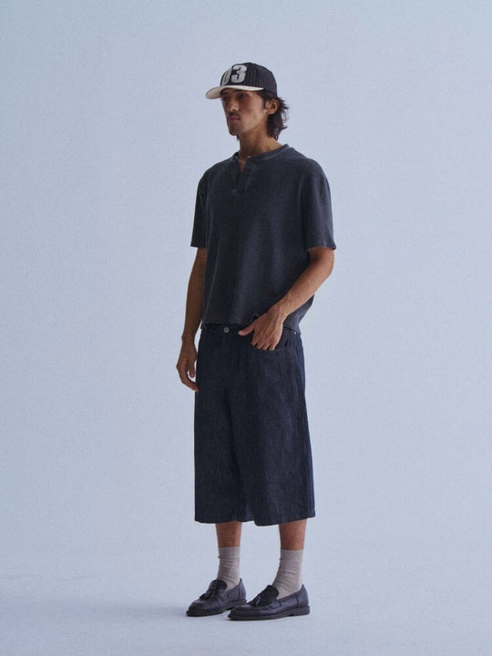 LIBERAFIT Raw Denim Below Knee Shorts | Face 3 Face