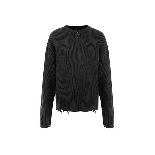 1807 Four Pointed Star Pit Stripe Polo Knit Sweater  | Face 3 Face